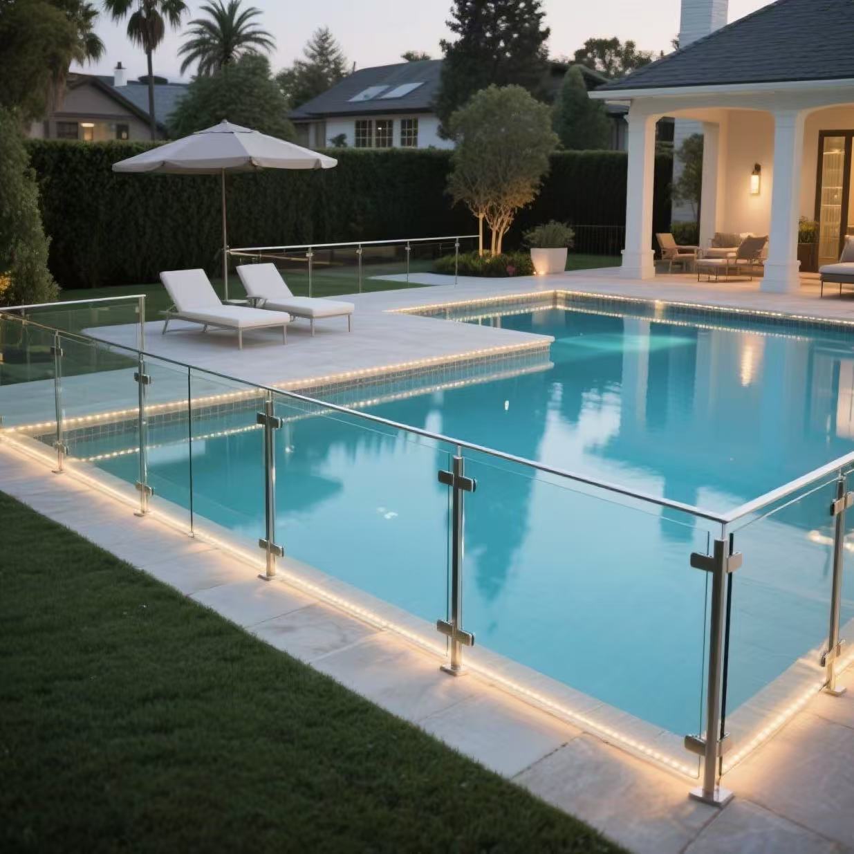 HDSAFE Terrace Aluminum Railing U Channel Balustrade For Villa Mall Hospital Glass Fence Base Porch Deck Glass Railing Balcony Handrail