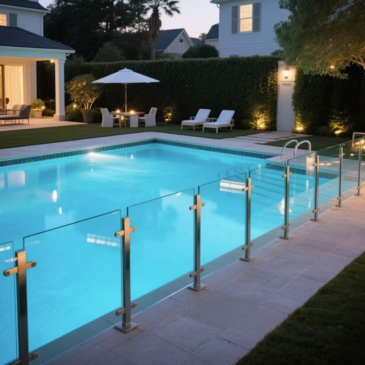 HDSAFE Terrace Aluminum Railing U Channel Balustrade For Villa Mall Hospital Glass Fence Base Porch Deck Glass Railing Balcony Handrail