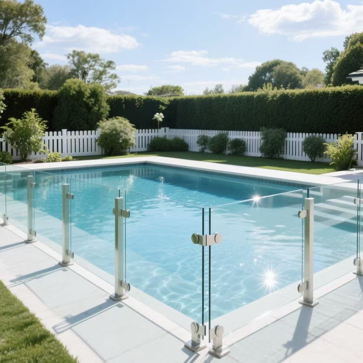 HDSAFE Villa Railing Balcony Fence Frameless Glass Handrail For Resort Apartment Aluminum Glass U Channel Glass Fence Deck Balustrade