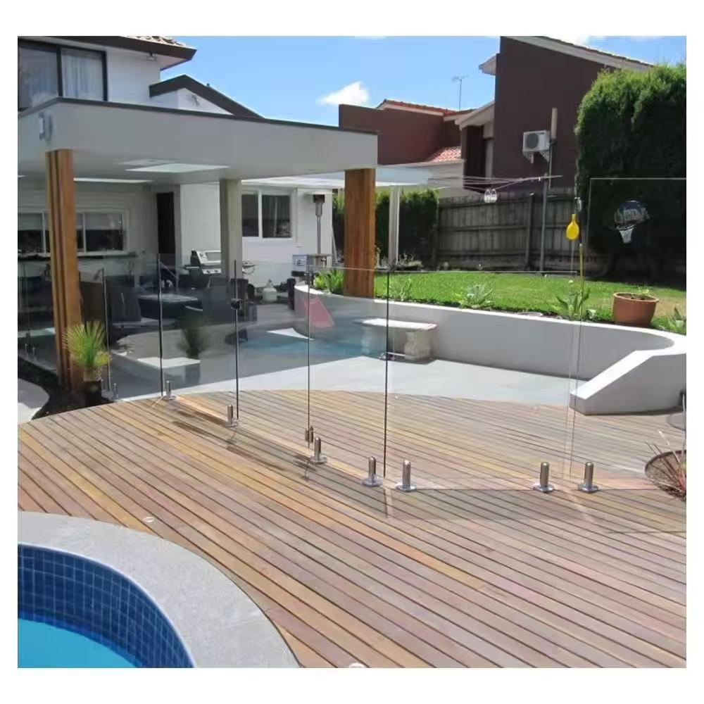 HDSAFE Aluminum SUS 304 Stainless Steel Safety u Channel Glass Handrails For Balcony Aluminum Glass Balustrade U-shape Aluminum Railing