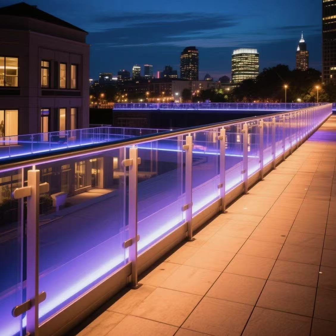 HDSAFE Frameless U Channel Aluminum Balcony Railing Balustrade Design Modern Glass Handrail Deck Base Shoe Patio Glass Railing