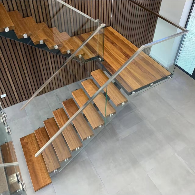 HDSAFE Villa Railing Balcony Fence Frameless Glass Handrail For Resort Apartment