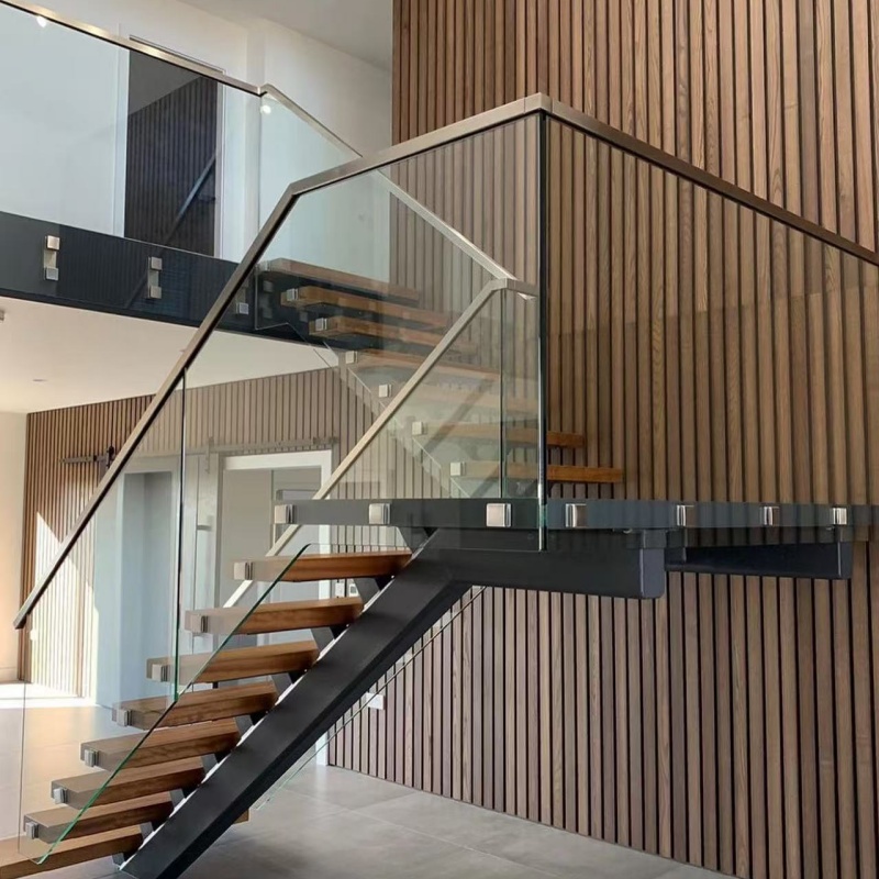 HDSAFE Villa Railing Balcony Fence Frameless Glass Handrail For Resort Apartment