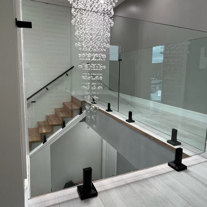 Frameless Aluminum U Channel Glass Railing Balcony Balustrade Fence Railing