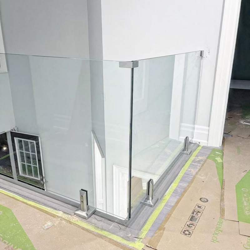 HDSAFE Villa Railing Balcony Fence Frameless Glass Handrail For Apartment