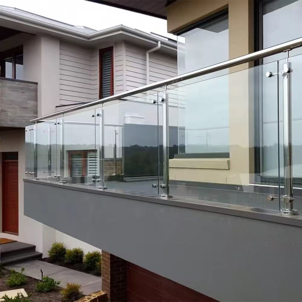 Popular Terrace Balcony Railings Aluminium U Channel LED Light Railings Glass Railing Handrails