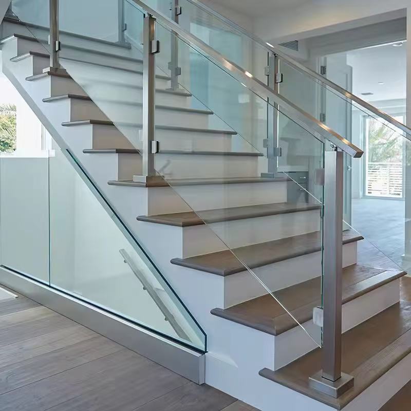Led Lighted Frameless Aluminium Glass U Channel Railing System