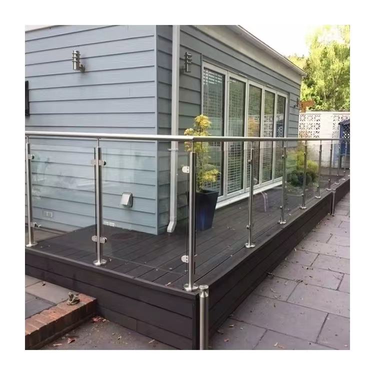 Popular Terrace Balcony Railings Aluminium U Channel LED Light Railings Glass Railing Handrails