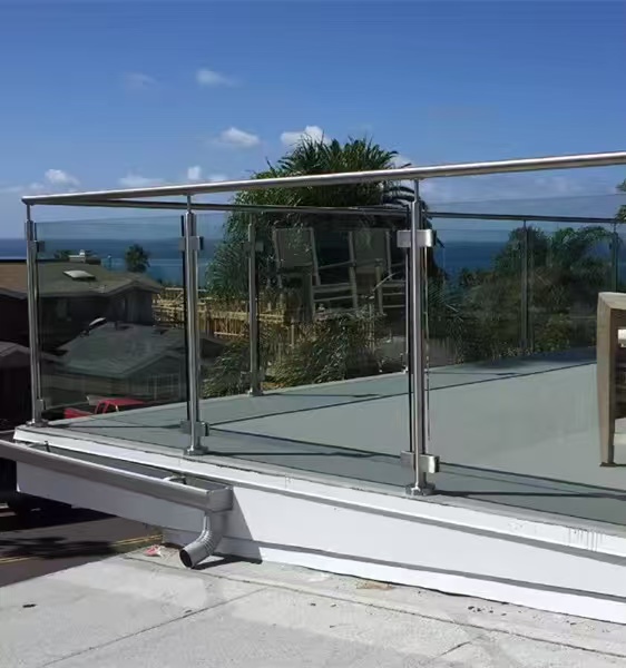 Popular Terrace Balcony Railings Aluminium U Channel LED Light Railings Glass Railing Handrails