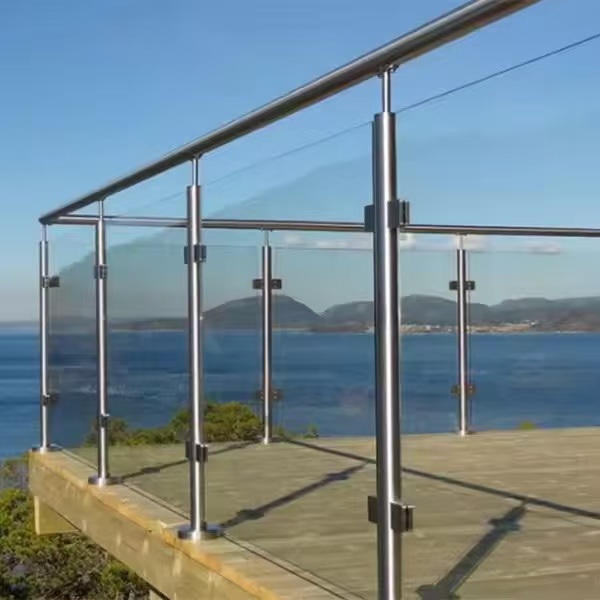 Popular Terrace Balcony Railings Aluminium U Channel LED Light Railings Glass Railing Handrails