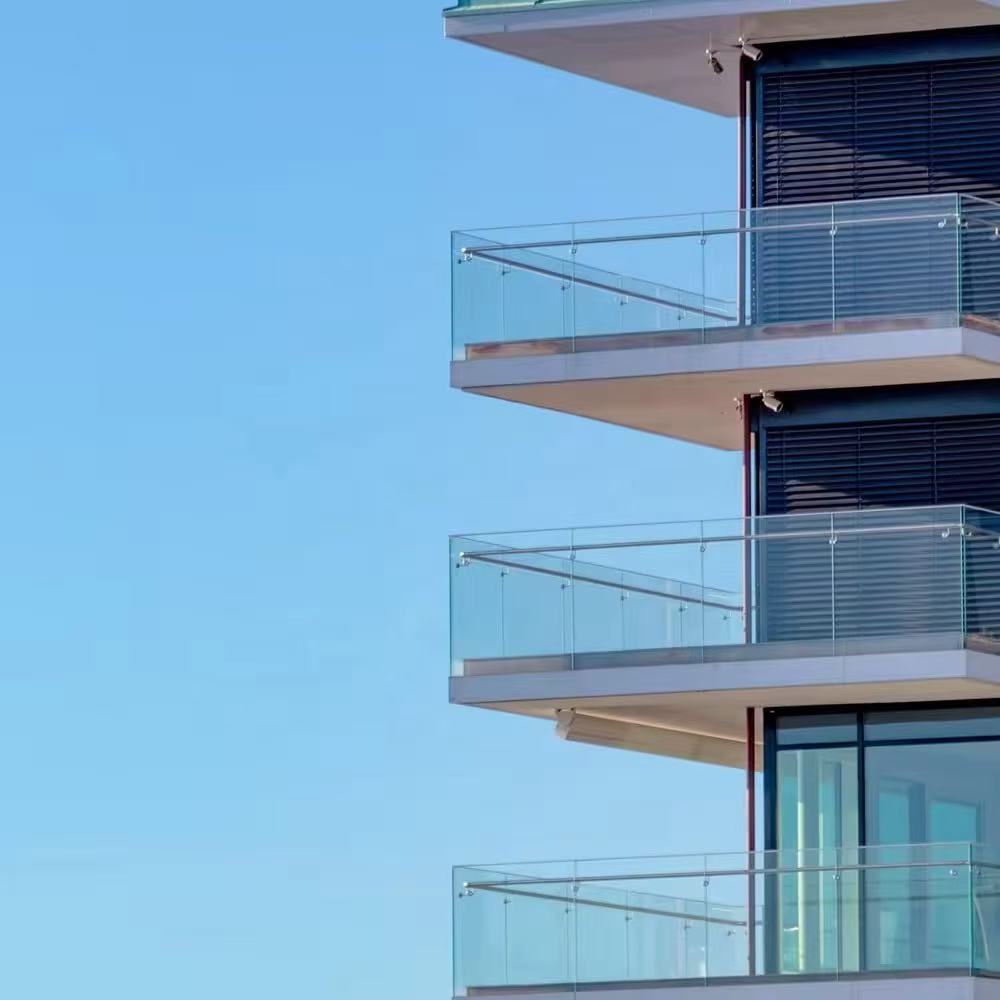 316 Stainless Steel Frameless Aluminum U Channel Glass Railing Balcony Balustrade Fence Railing With Led Light