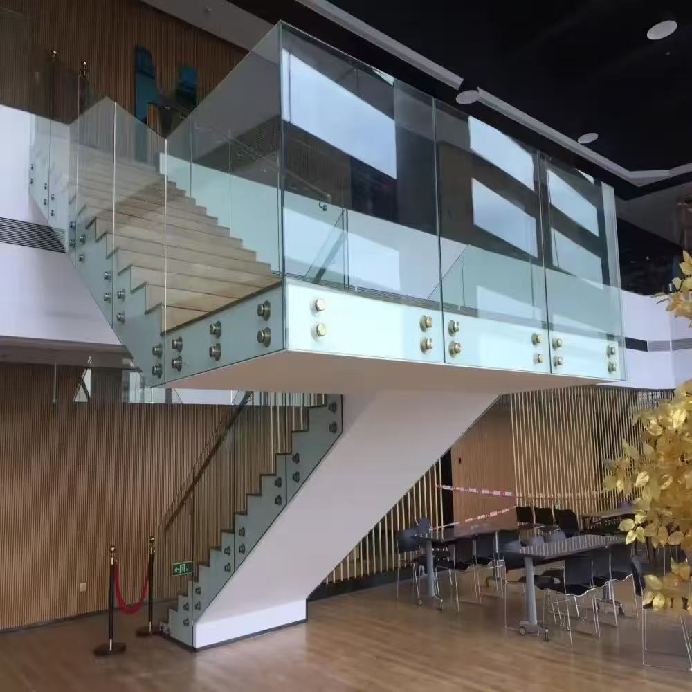 316 Stainless Steel Frameless Aluminum U Channel Glass Railing Balcony Balustrade Fence Railing With Led Light