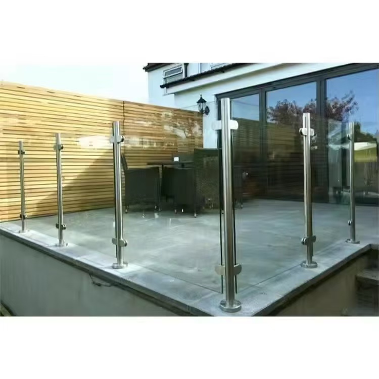 Popular Terrace Balcony Railings Aluminium U Channel LED Light Railings Glass Railing Handrails