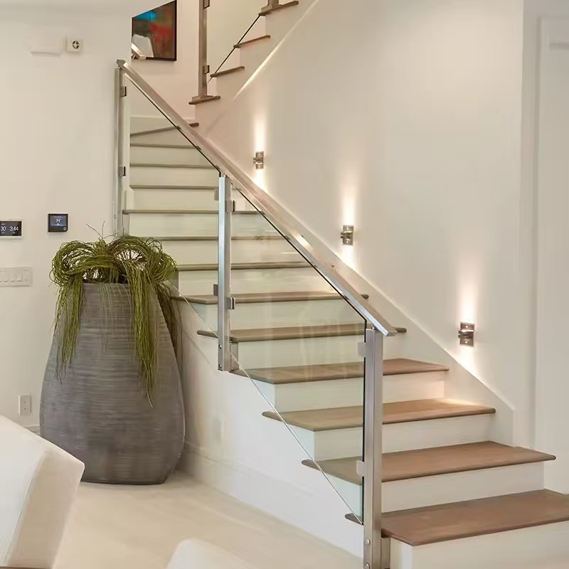 Led Lighted Frameless Aluminium Glass U Channel Railing System